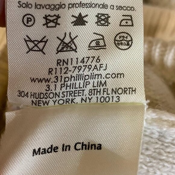 3.1 Phillip Lim Women's Ivory Floral Wool Cashmere Blend Contrast Sweater Size M - Picture 10 of 13